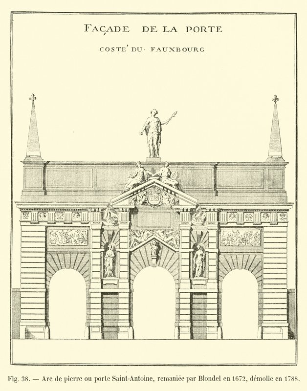 Stone Arch or Saint-Antoine Gate, Remodeled by Blondel in 1672, Demolished in 1788 by French School