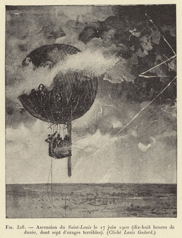 Ascension of Saint-Louis on June 17, 1900 (eighteen hours of duration, including seven of terrible storms) by French School