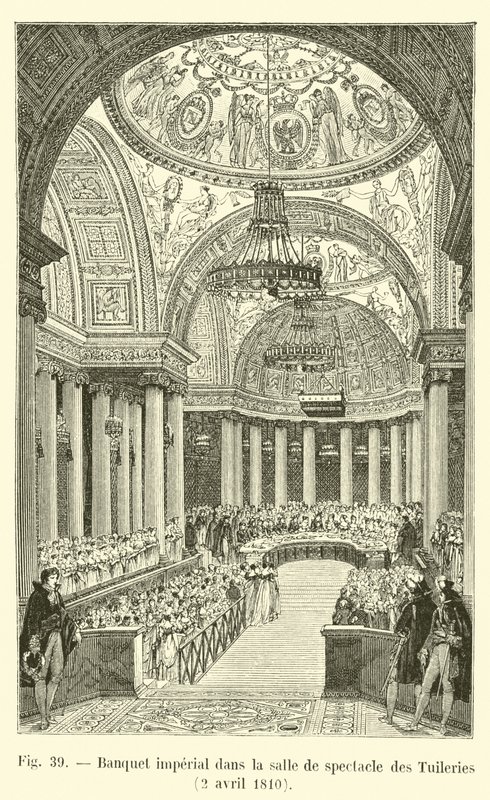 Imperial Banquet in the Tuileries Theater Hall, April 2, 1810 by French School