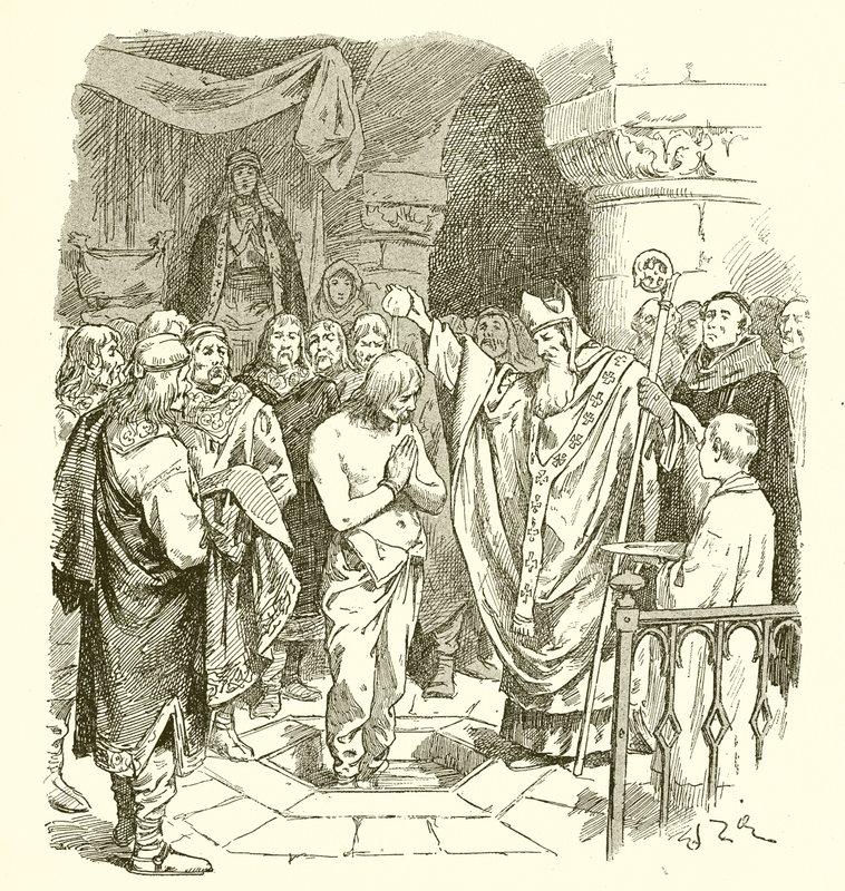 Baptism of Clovis by French School