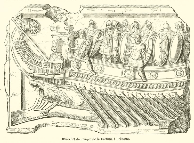 Bas-relief of the Temple of Fortune at Preneste (engraving) by French School