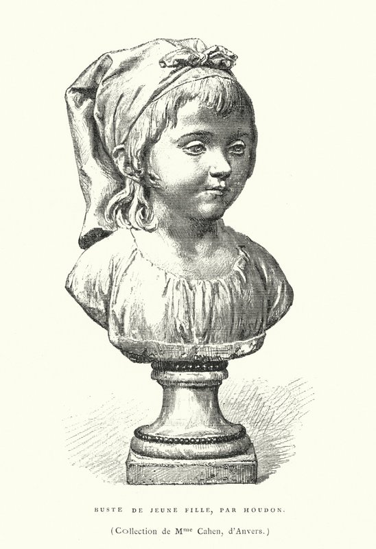 Bust of a young girl, by French sculptor Jean-Antoine Houdon, late 18th or early 19th Century by French School