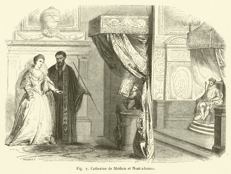 Catherine de Medici and Nostradamus by French School