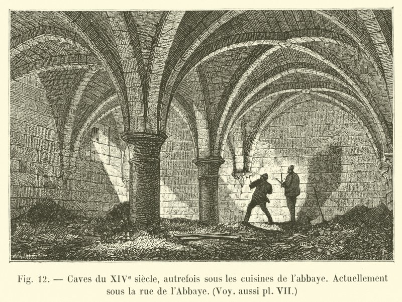 14th-century cellars, formerly under the abbey kitchens, now under Abbey Street by French School