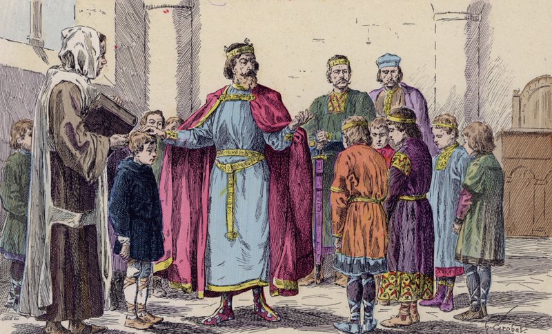 Charlemagne Visiting a School by French School