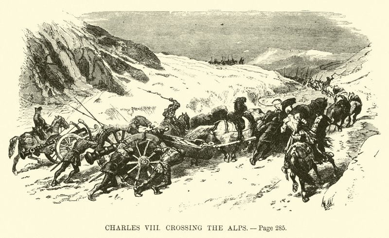 Charles VIII Crossing the Alps by French School