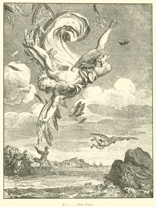Fall of Icarus (engraving) by French School