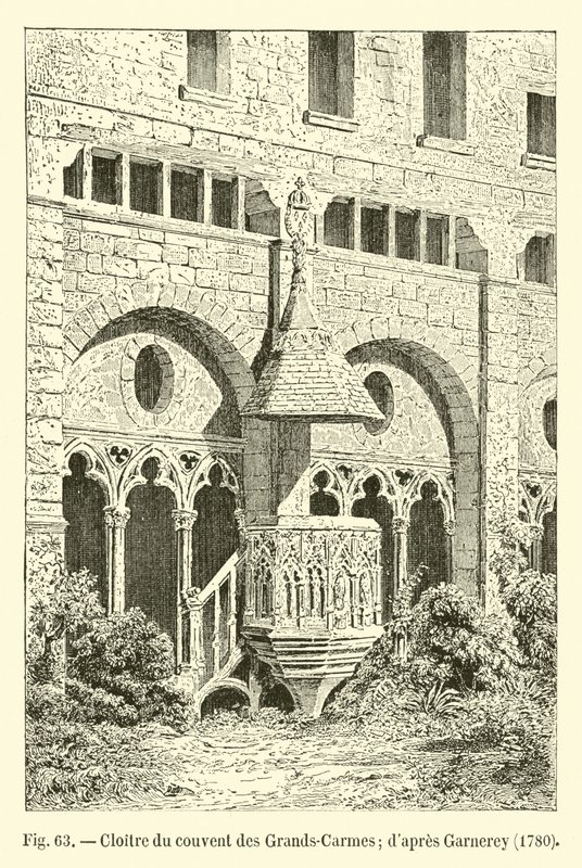Cloister of the Convent of the Grand Carmelites, after Garnerey, 1780 by French School