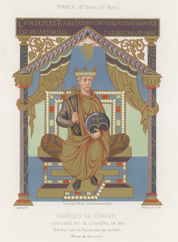 Coronation of Charles the Bald by French School