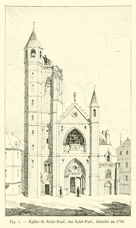Church of Saint-Paul, Rue Saint-Paul, demolished in 1796 by French School