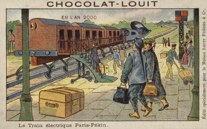Electric Train from Paris to Beijing in the Year 2000 by French School