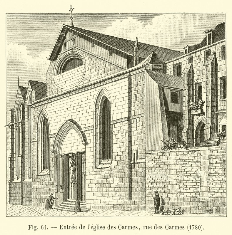 Entrance of the Church of the Carmelites, Rue des Carmes, 1780 by French School