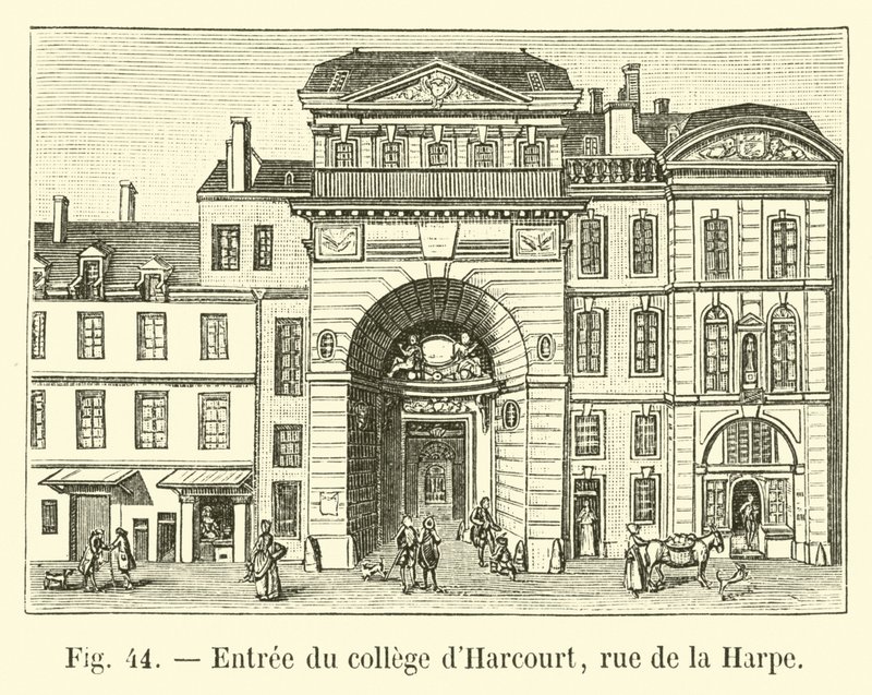 Entrance of the College of Harcourt, Rue de la Harpe by French School