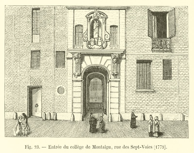Entrance to the College of Montaigu, rue des Sept-Voies, 1779 by French School