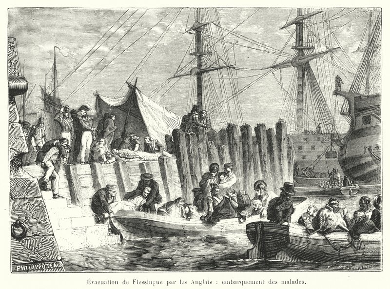Evacuation of Flushing by the English, Embarkation of the Sick by French School