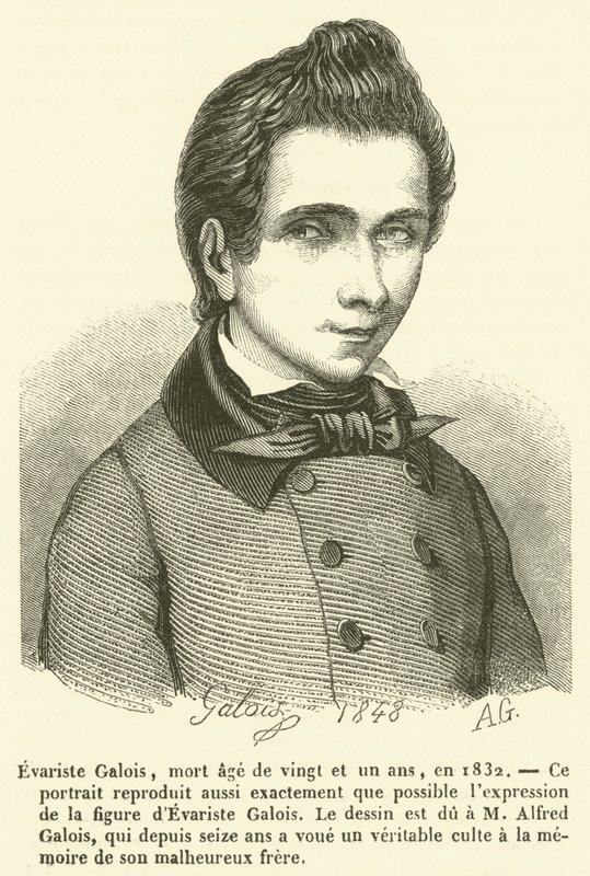 Evariste Galois, Died at the Age of Twenty-One, in 1832 (engraving) by French School