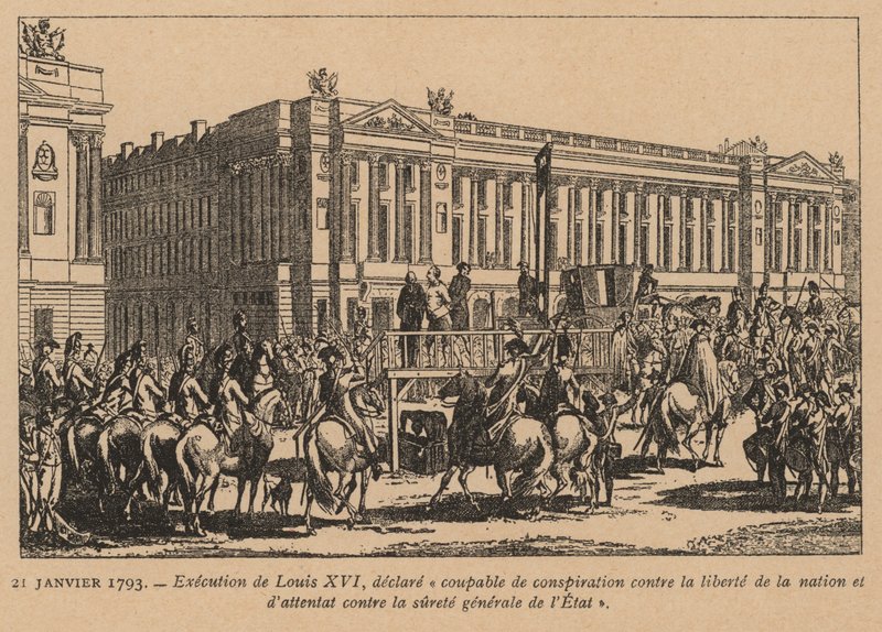 Execution of King Louis XVI of France, Paris, French Revolution, 21 January 1793 by French School