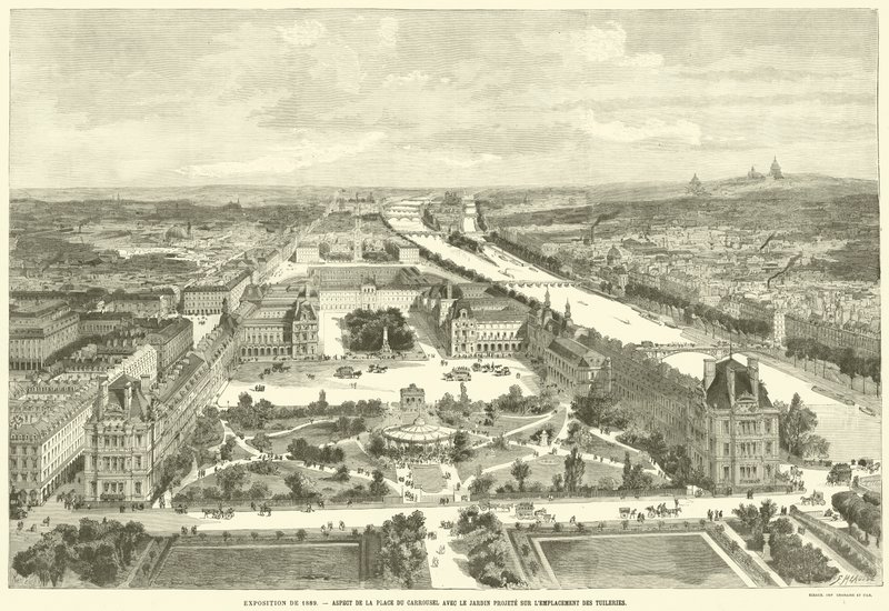 Exhibition of 1889, View of the Place du Carrousel with the Projected Garden on the Site of the Tuileries by French School