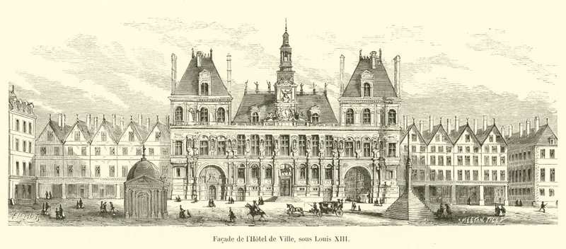 Facade of the Hotel de Ville, under Louis XIII by French School
