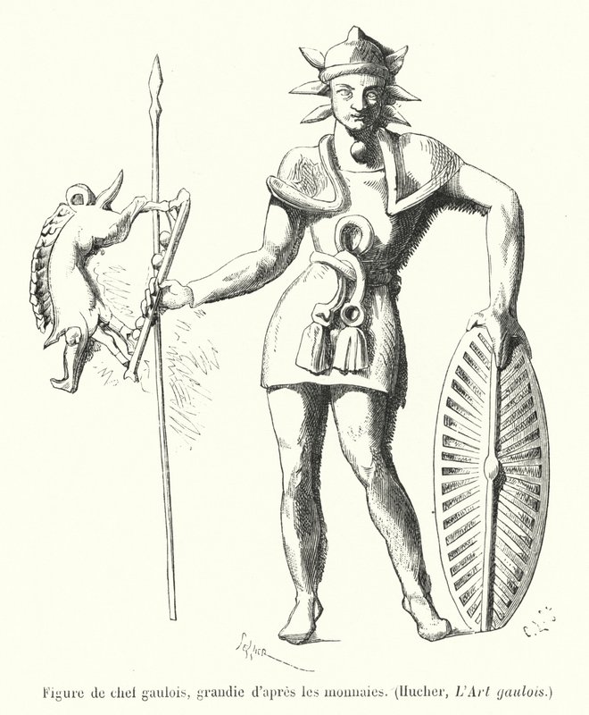 Figure of a Gaulish Chief, Enlarged from Coins by French School