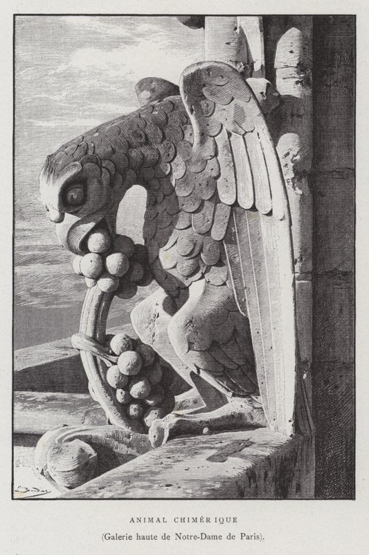Figure of a chimeric animal, from the upper gallery of Notre Dame de Paris by French School