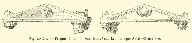 Fragment of a tomb found on the Sainte-Genevieve mountain by French School