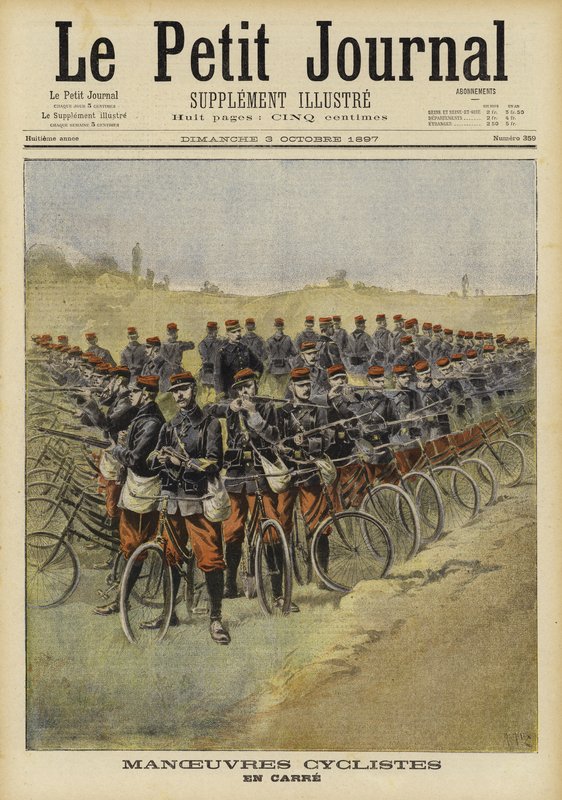 French Bicycle Troops on Manoeuvres by French School