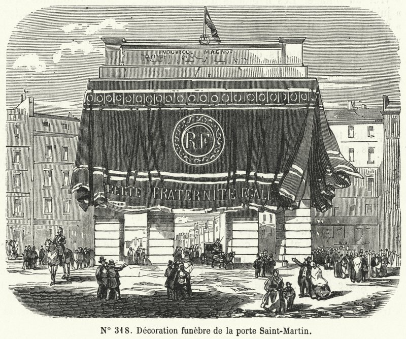 Funereal decoration of the Porte Saint-Martin in honour of the victims of the June Days uprising, Paris by French School