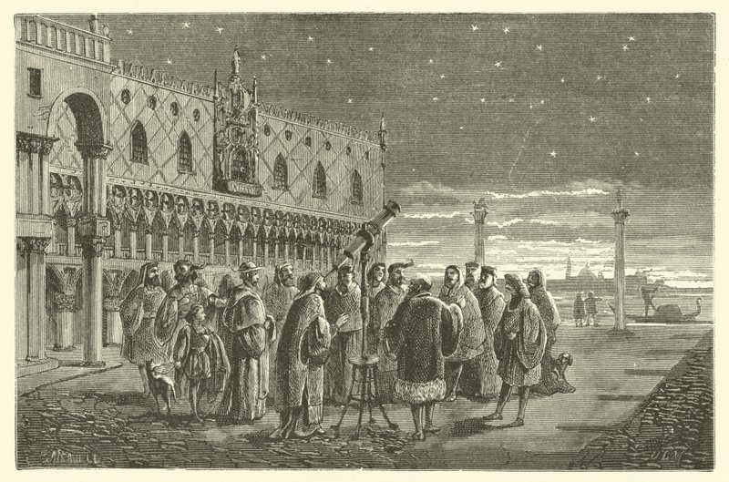Galileo shows the satellites of Jupiter to the Senators of Venice by French School