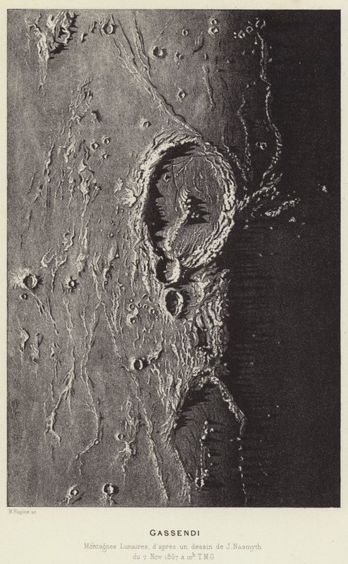 Gassendi, Lunar Mountains by French School