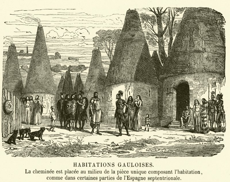 Gaulish houses by French School