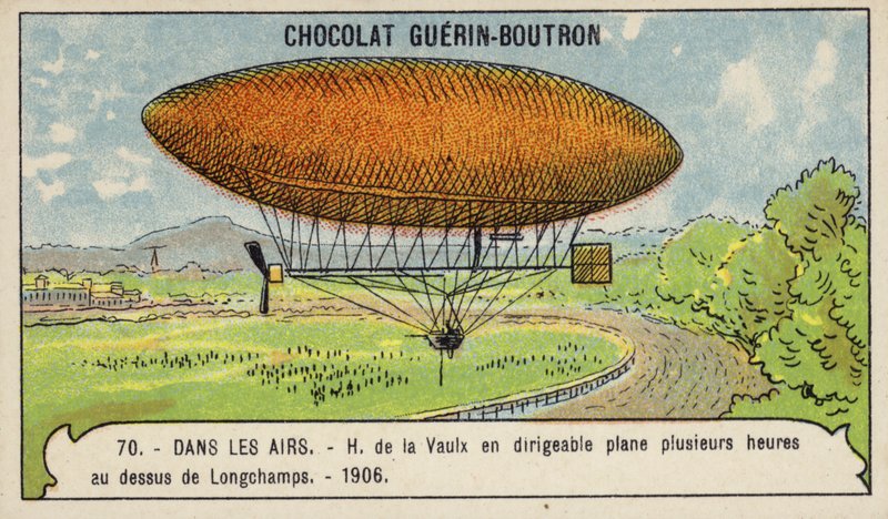 Henri de la Vaulx hovering in an airship above Longchamps for several hours by French School