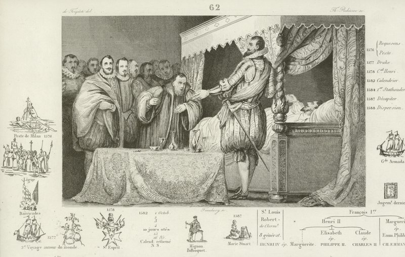 Henry III of France on his deathbed, 1589 by French School