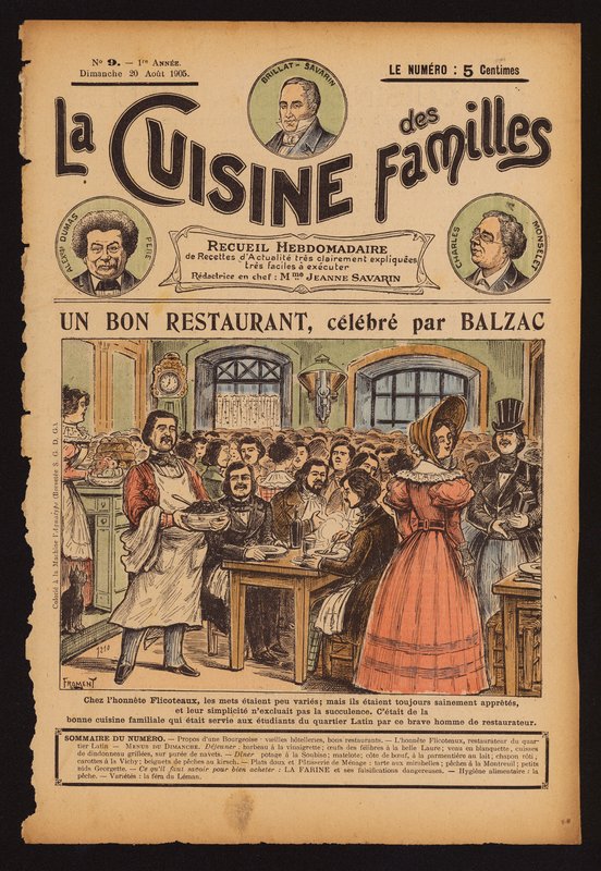 Honore de Balzac Dining at Flicoteaux, Restaurant in Paris by French School