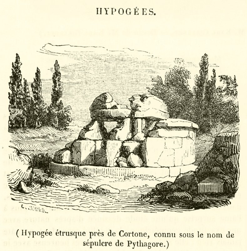Etruscan hypogeum near Cortona, known as the tomb of Pythagoras by French School