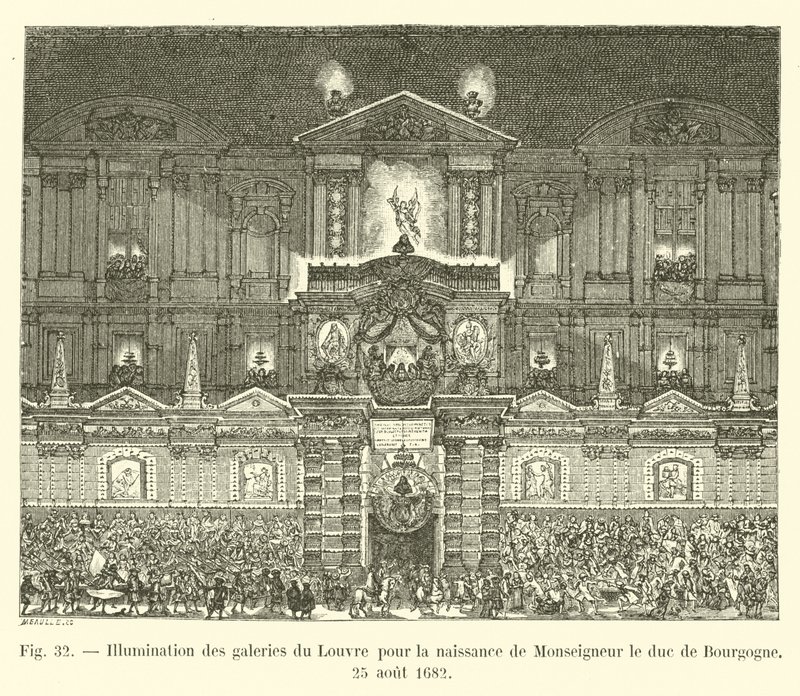 Illumination of the Louvre galleries for the birth of Monseigneur the Duke of Burgundy, August 25, 1682 by French School