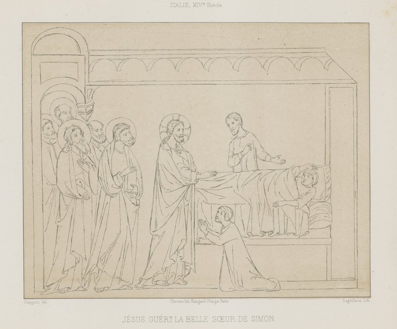 Jesus heals the beautiful sister of Simon by French School