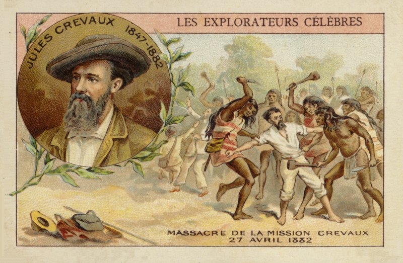 Jules Crevaux on the banks of the Rio Pilcomayo in Argentina on 27 April 1882 by French School