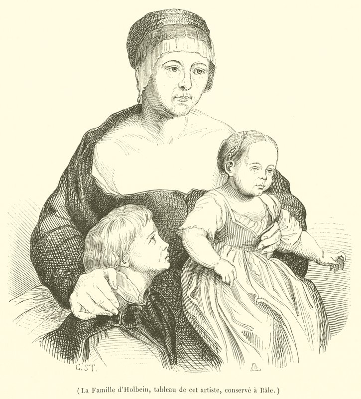 The Holbein Family (engraving) by French School