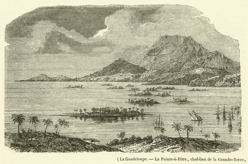 Guadeloupe, Pointe-a-Pitre, capital of Grande-Terre, partially destroyed by the earthquake of February 8, 1843 by French School