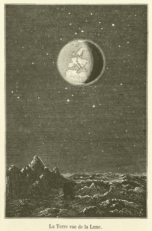 The Earth Seen from the Moon (engraving) by French School
