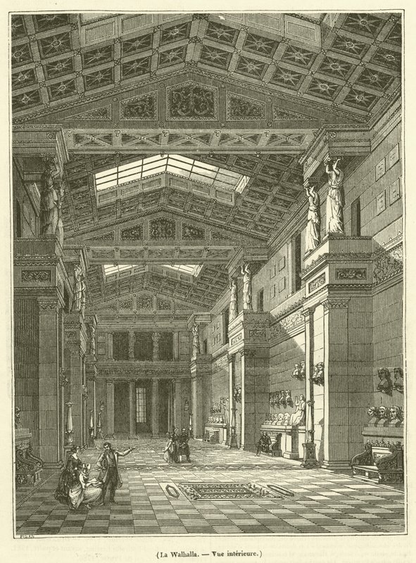 The Walhalla, Interior View (engraving) by French School