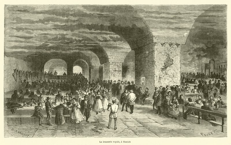 The Royal Brewery, in Munich (engraving) by French School
