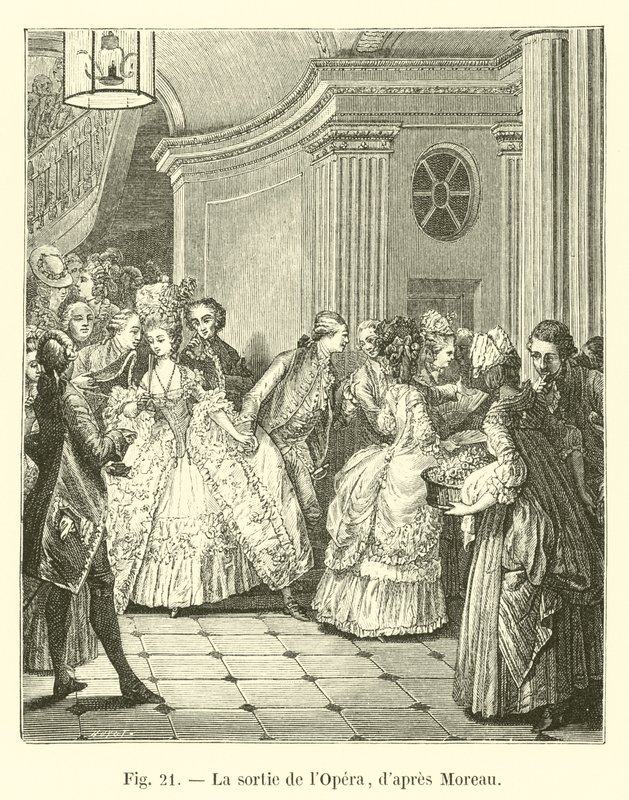 Exit of the Opera, After Moreau by French School