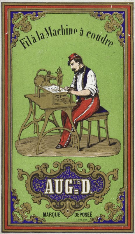 Label for Sewing Machine thread by French School