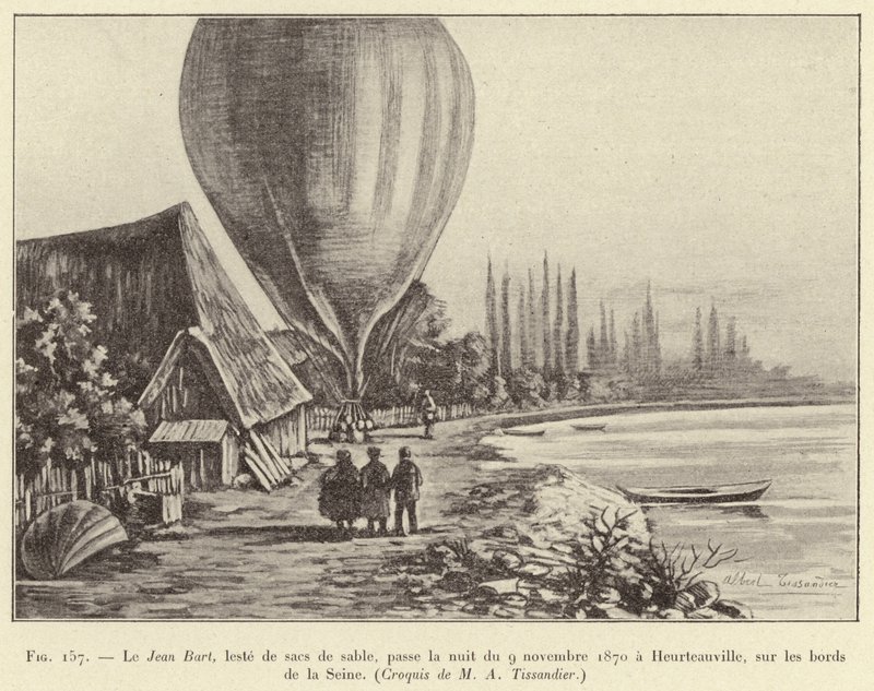 The Jean Bart, Ballasted with Sandbags, Spends the Night of November 9, 1870 at Heurteauville, on the Banks of the Seine by French School