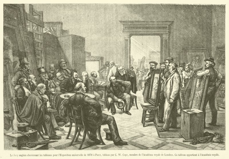 The English Jury Choosing Paintings for the 1878 Universal Exhibition in Paris by French School