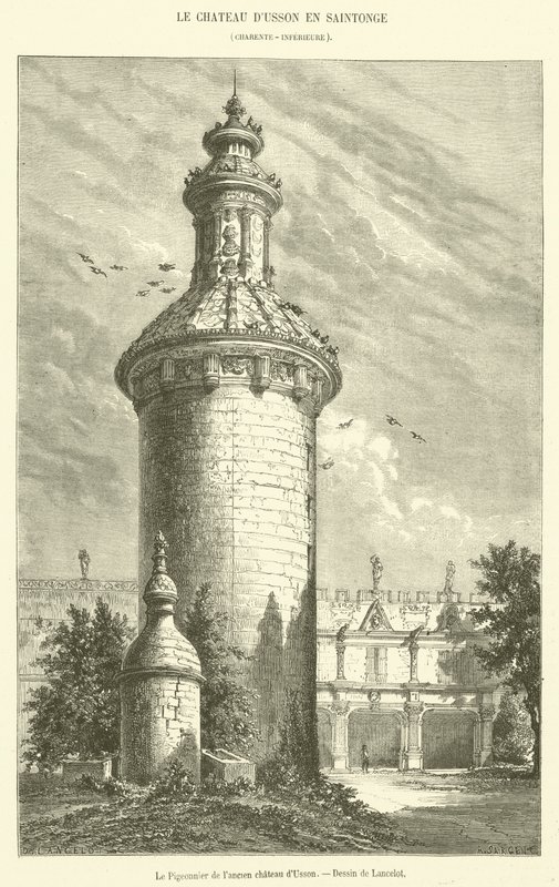 The Pigeon House of the Old Castle of Usson (engraving) by French School