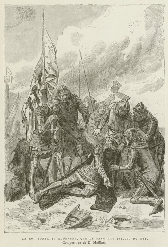 The King Fell So Hard That Blood Gushed from His Nose by French School