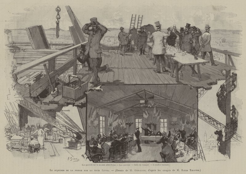 The Press Luncheon on the Eiffel Tower by French School